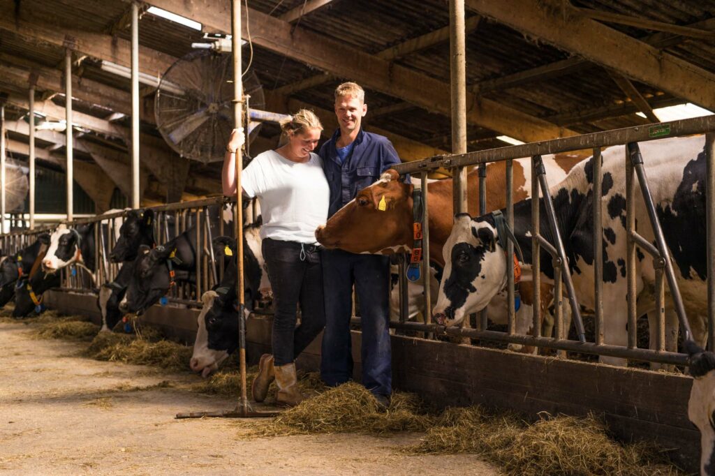 Freerk en Marieke in de stal