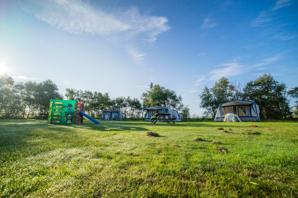 veld op de camping van Schiermonnikoog